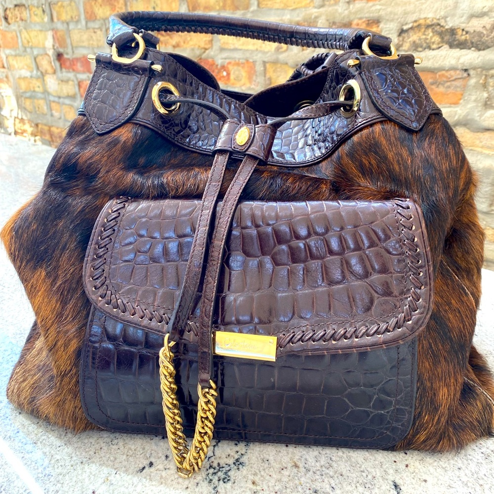 Cole Haan Calf Hair, Leather & Suede Bucket Bag